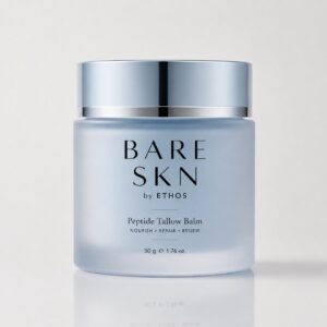 BARE SKN Peptide Tallow Balm 50 g frosted blue glass jar